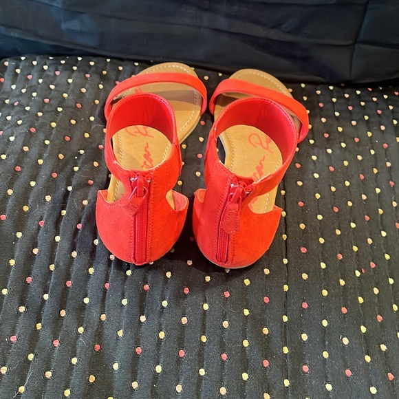 Coral Faux Suede Sandals - Picture 3 of 4